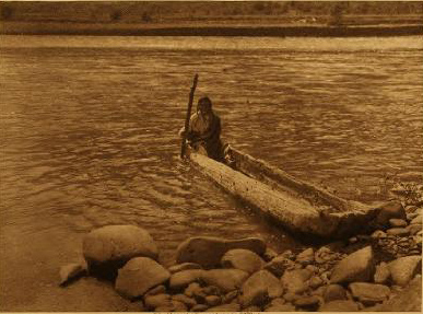 Nez Perce Canoe by E.S. Curtis