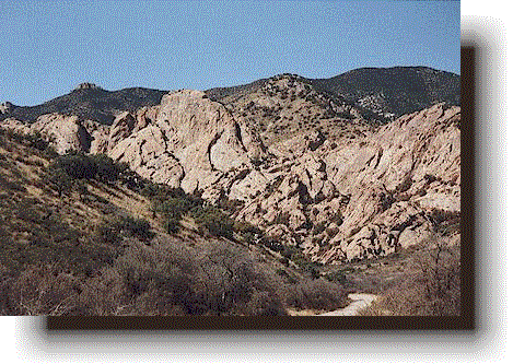 Cochise Stronghold is located to the west of Sunsites, Arizona in the Dragoon Mountains at an elevation of 5,000 ft.