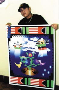 Kuwanhoya Tawahongva displays his poster