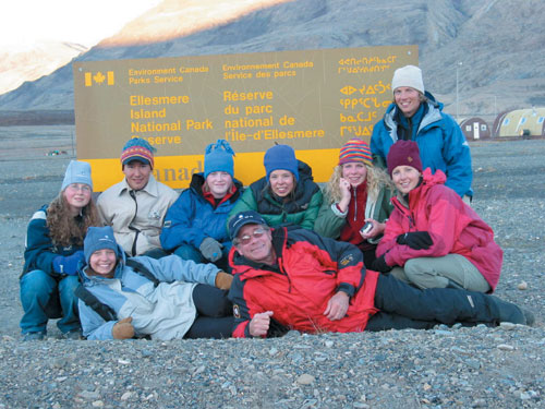 Some of the participants in the Students on Ice expedition at Ellesmere Island national park reserve.