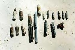 Some of the munitions retrieved by the Army Corps from the Badlands Bombing Range in South Dakota 