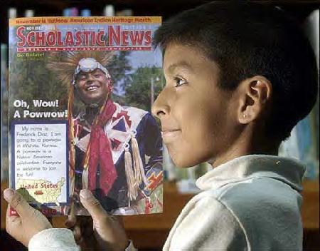 Frederick Diaz dances across the cover of a magazine read by elementary school students across the country. 