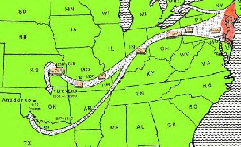 Lenape Relocation Map