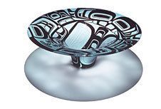 Singletary's "Crest Hat," 2002, of blown, sandblasted glass. courtesy of William Traver Gallery
