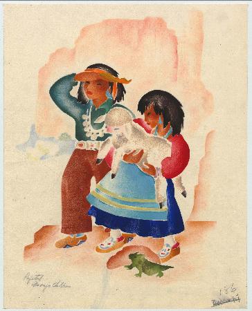 Navajo Children by Gladys Carambella