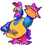 Rooster with Hot Dog