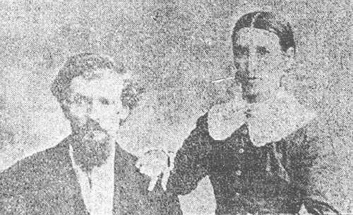 Daughter of Brunet's Aide and Her Husband. Mr. & Mrs. Gustave (Josephine) Robert, as they appeared in 1876. They have since lived within a few miles of the site of Brunet's old stopping place.