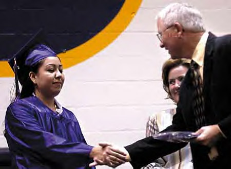 Javanna Foote recieves her diploma