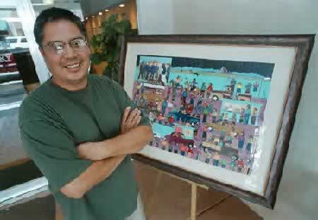 Anthony Chee Emerson of Farmington created this year's Na'al Kid Summer Film Festival painting. The painting which can be found on the festival's poster depicts the now defunct Chief Drive-In theater in Shiprock. 