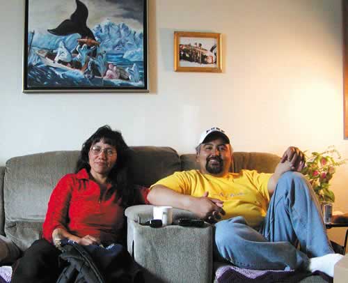 WHALING CAPTAINS—Ramona and Rex Rock only had a short minute to relax in the midst of preparing for the feast. 