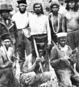 Round Valley Indians around 1858. Photo from Genocide and Vendetta