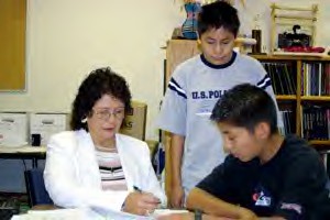 Diné studies staff provide assistance in classroom instruction as tutors and/or cultural enrichment presenters, and assist teachers with students who need their personal attention with academics.