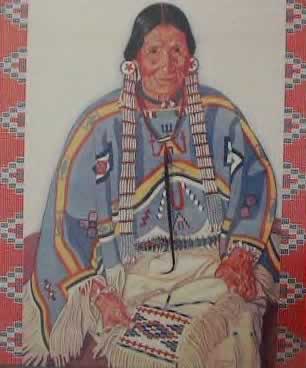 Julia-Wades-In-The-Water - Blackfeet Indian Woman, wife of Chief Wades-In-The-Water by Winold Reiss