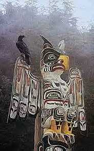 Raven and Totem Pole