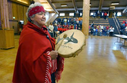 The Lummi Indian tribe celebrated its way of life Thursday with the annual First Salmon Ceremony, honoring the return of spring chinook to local waters and praying for continued healthy salmon runs to nourish the tribe.