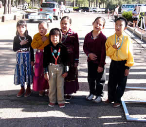 Students from the Puente De Hozhó bilingual school delivered the National Anthem and the Pledge of Allegiance in the Navajo language.