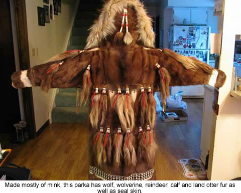 Made mostly of mink, this parka has wolf, wolverine, reindeer, calf and land otter fur as well as seal skin.