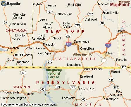 Allegany Indian Reservation, NY Map