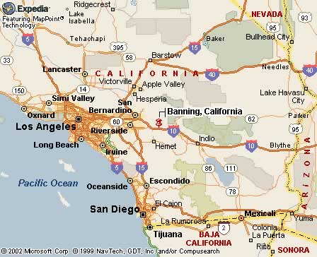 Banning, CA Map
