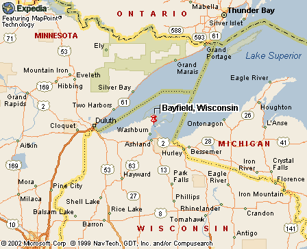 Bayfield, WI Map