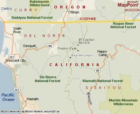 Bear Mountain, CA Map