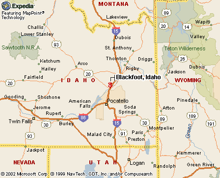 Blackfoot, ID Map