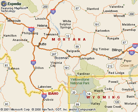 Bozeman, Montana map
