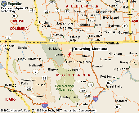 Browning, MT Map