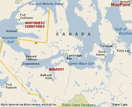 Cambridge Bay, Nunavut, Canada Map