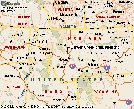 Canyon Creek, MT Map