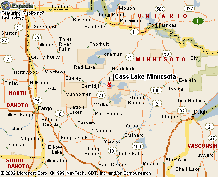 Cass Lake, MN Map