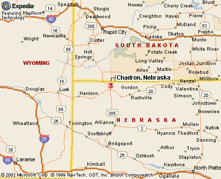 Chadron, Nebraska map