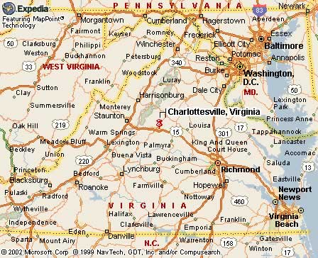 Charlottesville, VA Map