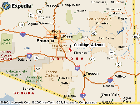 Coolidge, AZ Map