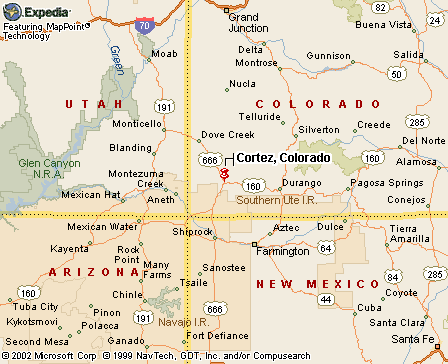 Cortez, CO Map