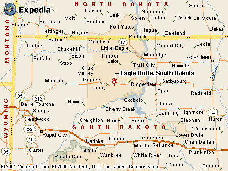Eagle Butte, SD Map