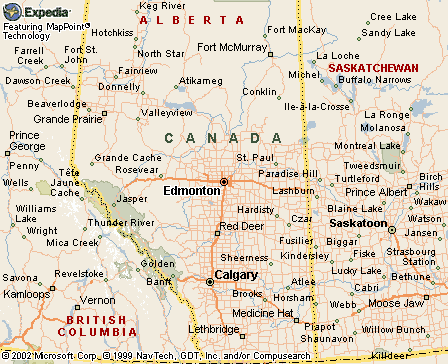 Edmonton Albeta Canada Map