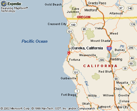 Eureka, CA Map