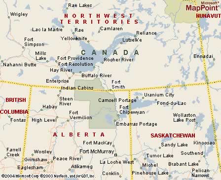 Fort Smith, NWT, Canada Map