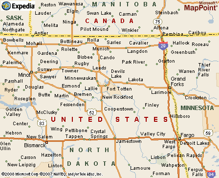 Fort Totten (ND) Indian Reservation map