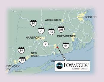 Foxwoods, CT Map