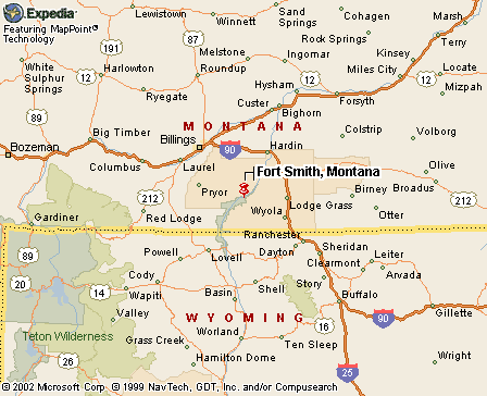 Fort Smith, MT Map