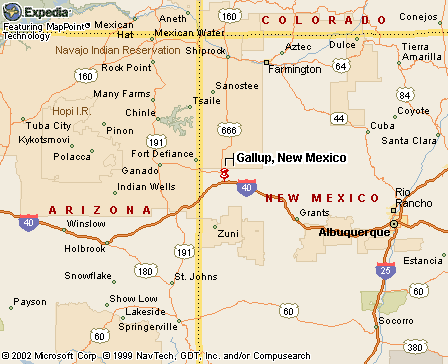 Gallup, NM Map