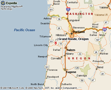 Grand Ronde, OR Map