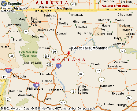 Great Falls, MT Map