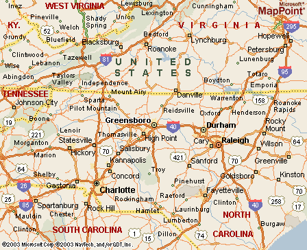 Greensboro, NC Map