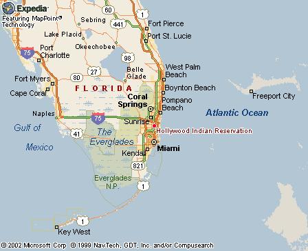Hollywood Indian Resvation, FL Map