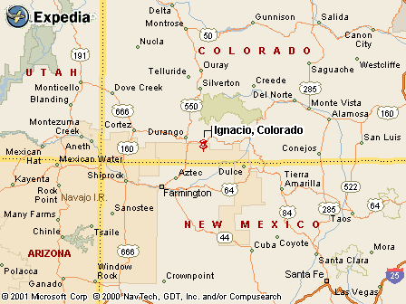 Ignmacio, CO Map