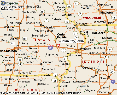 Iowa City, IA Map