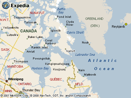 Iqaluit, Nunavut, Canada Map